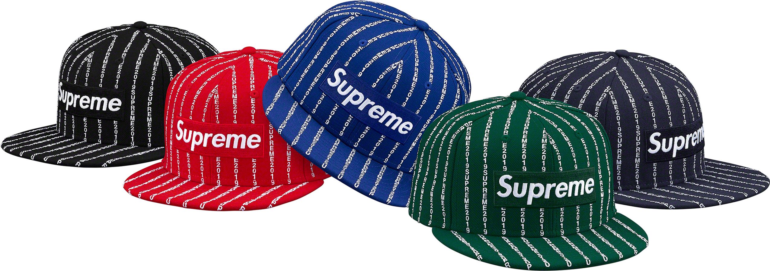 帽子 Supreme Text Stripe NEW ERA 7 1/2 /52 Supreme Text Stripe New Era Cap Red Men's - SS19 - US