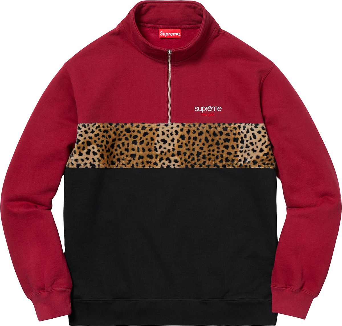 トップス 18FW Leopard Panel Half Zip Sweatshirt Fall/Winter 2018 Preview – Supreme