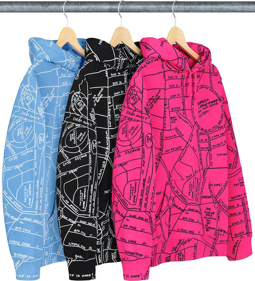 トップス Gonz Embroidered Map Hooded Sweatshirt Spring/Summer 2019 Preview – Supreme