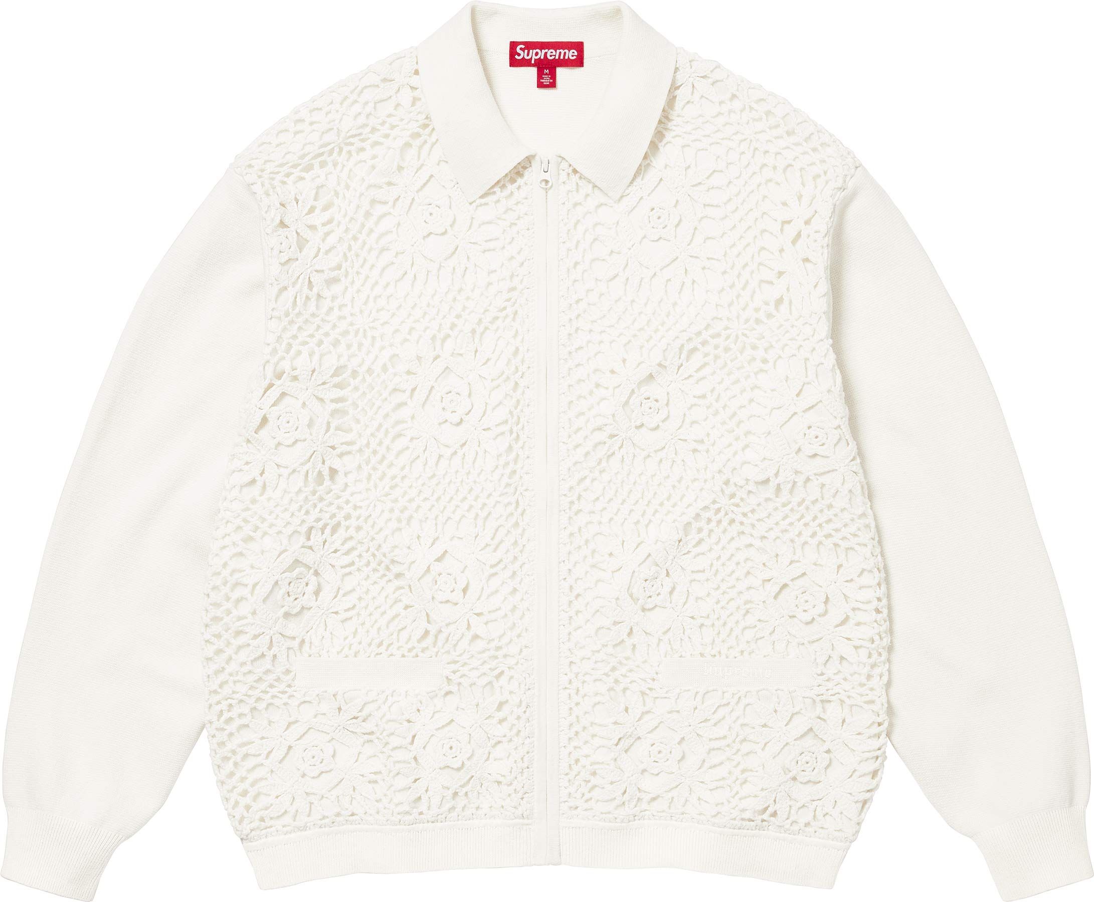 即日発送‼️supreme Crochet Zip Up Cardigan Supreme Crochet Zip Up Cardigan Dark Red メンズ - SS25 - JP
