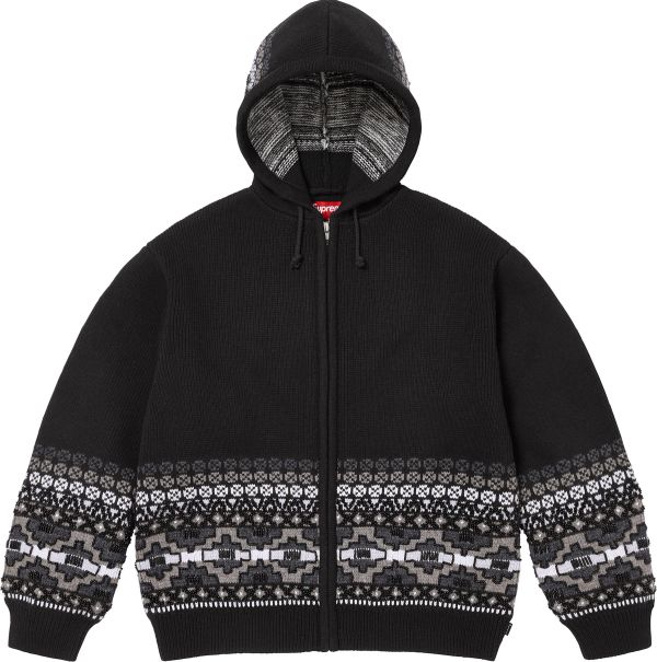 Beaded Zip Up Hooded Sweater
