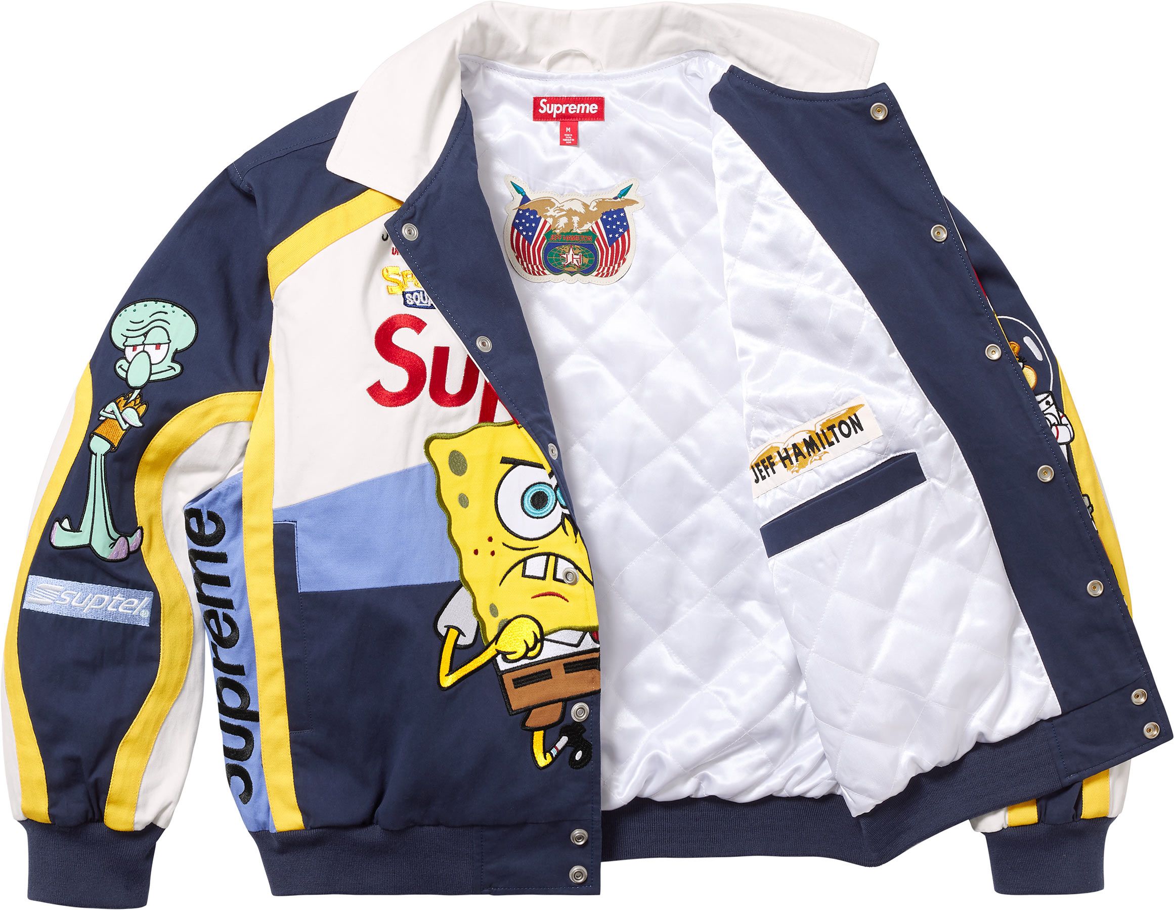新品XL！Supreme×SpongeBob RACING JACKET黒 Supreme - Supreme SpongeBob Racing Jacket Black Mの通販 by
