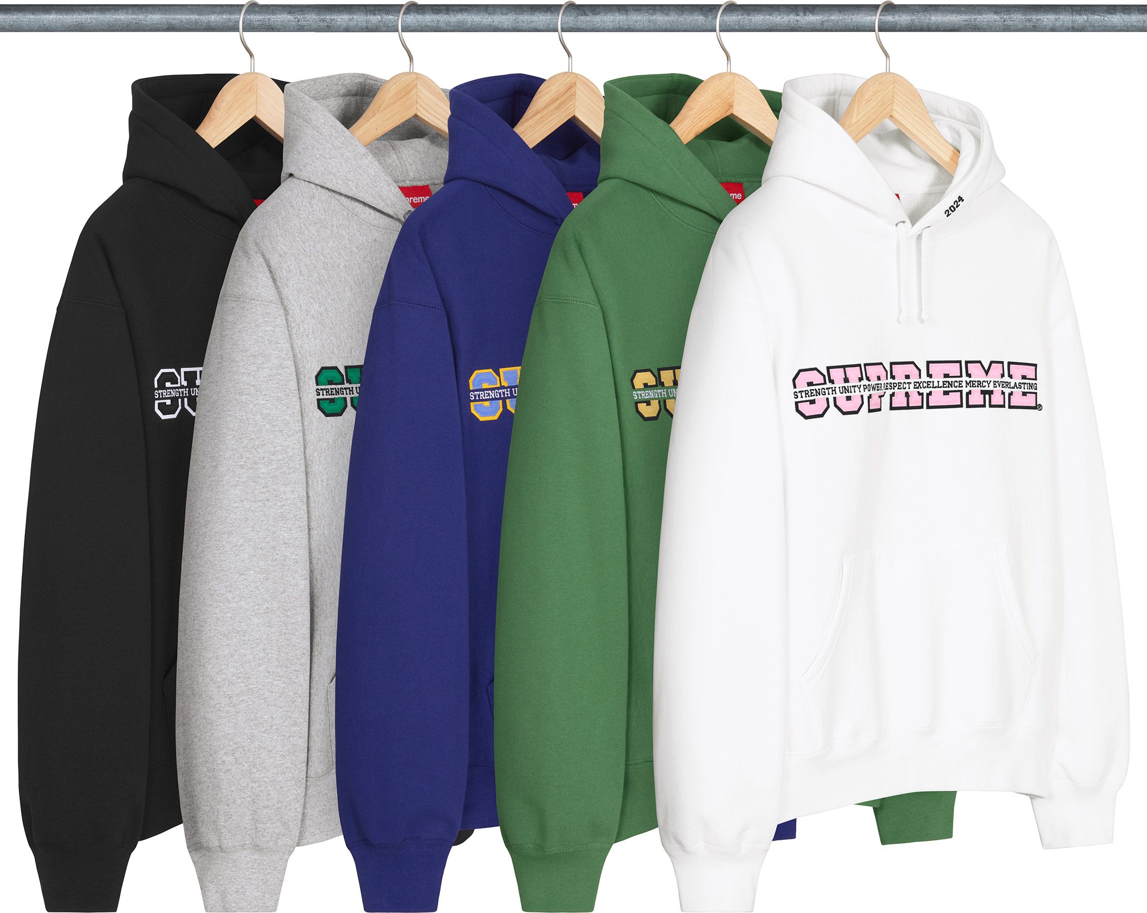 トップス Supreme Collegiate Acronym Hooded Supreme Collegiate Acronym Hooded Sweatshirt White Men's