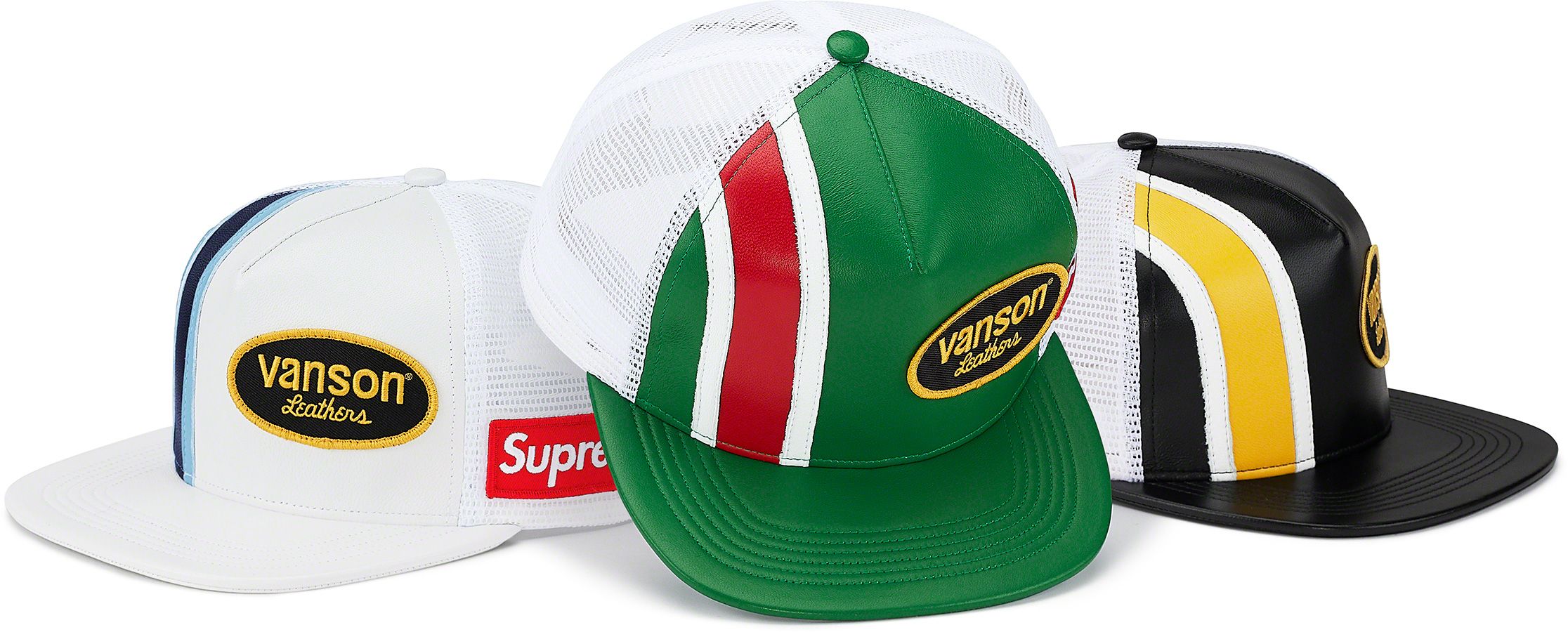 帽子 Supreme Vanson LeathersMesh Back 5-Pane Supreme Vanson Leathers Mesh Back 5-Panel White - SS20 - US