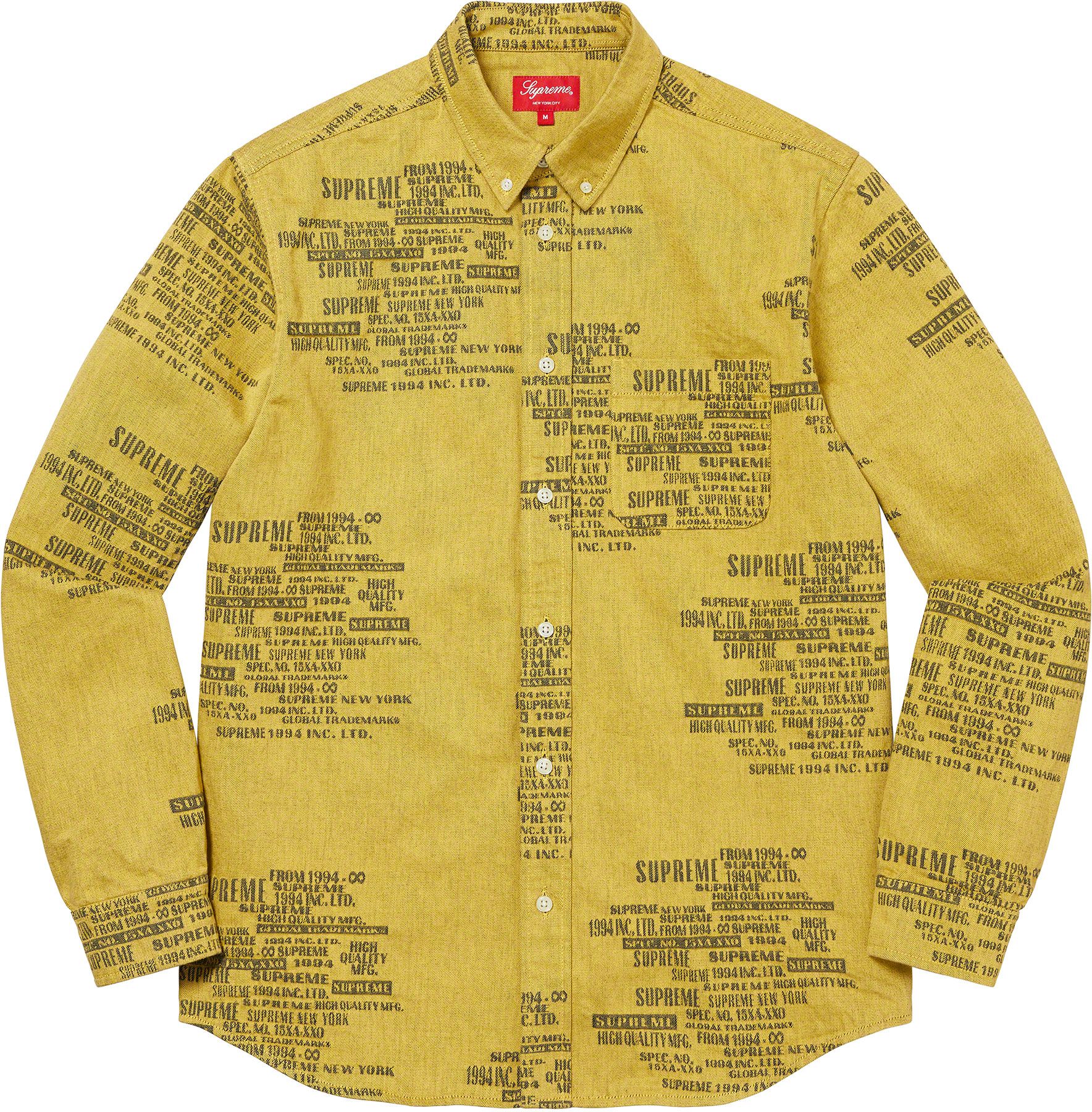 Supreme Jacquard Logos Denim ピンク Supreme Denim Logo Hooded Sweatshirt (SS21) - $168