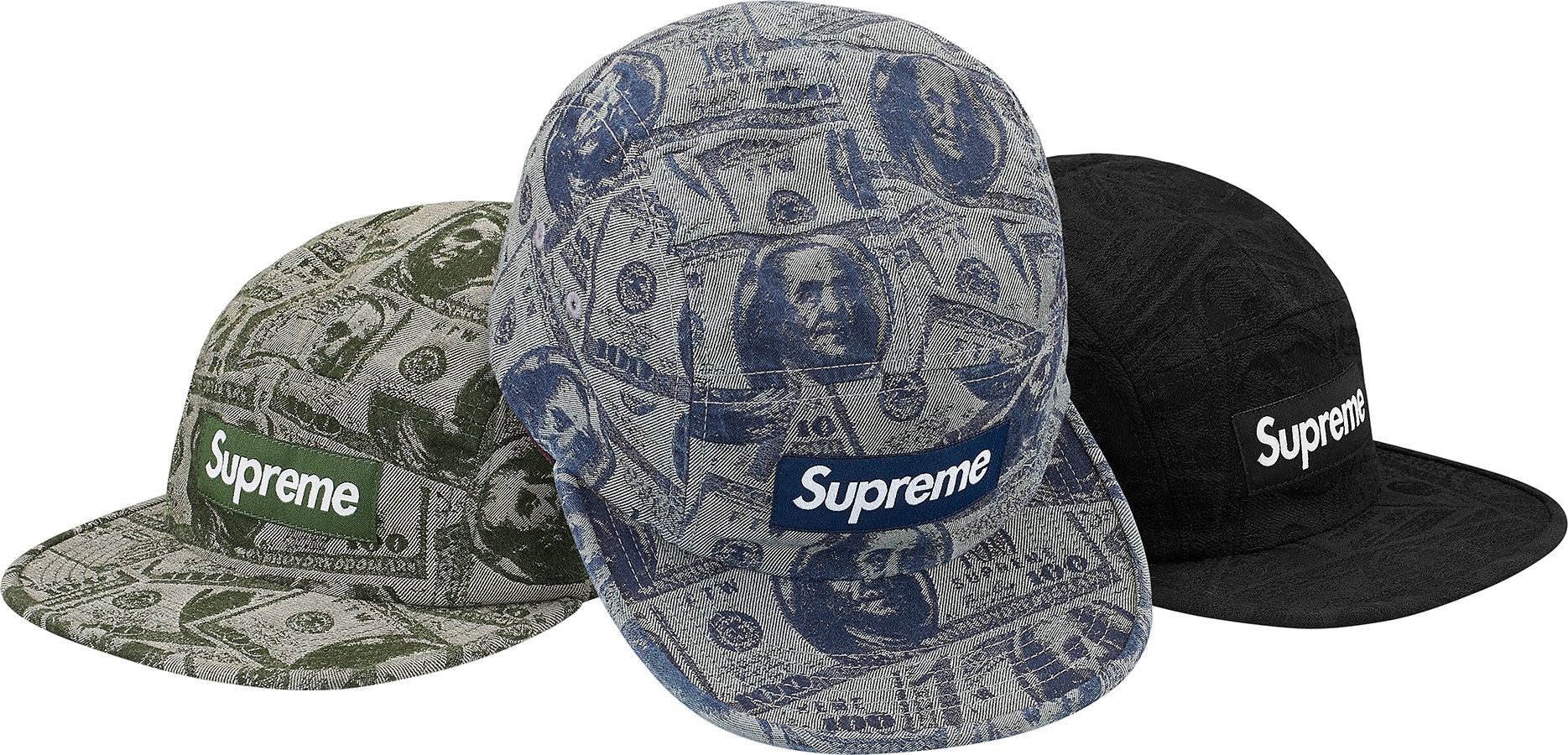 帽子 Supreme - 100 Dollar Bill Camp Cap Fall/Winter 2017 Preview – Supreme