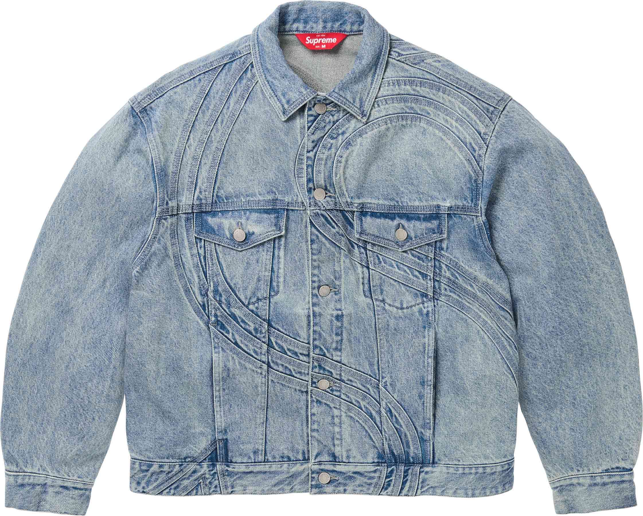 ジャケット・アウター Supreme Denim Trucker Jacket S Supreme Radial Embroidered Denim Trucker Jacket 'Black White