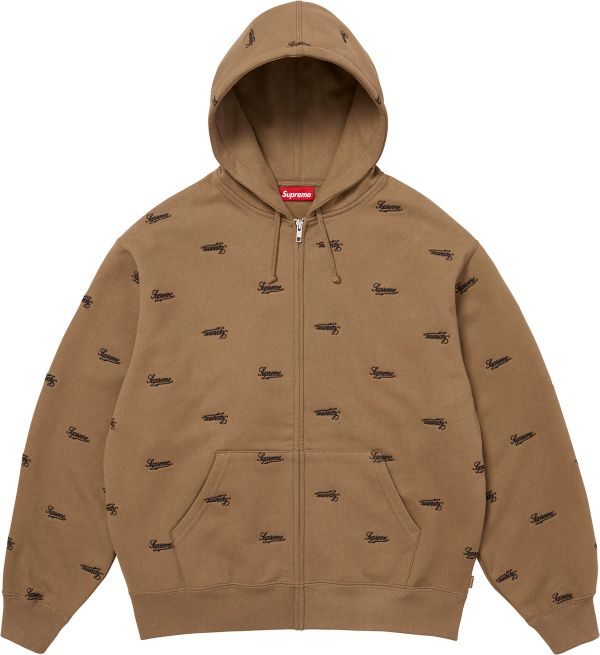 Repeat Script Zip Up Hooded Sweatshirt