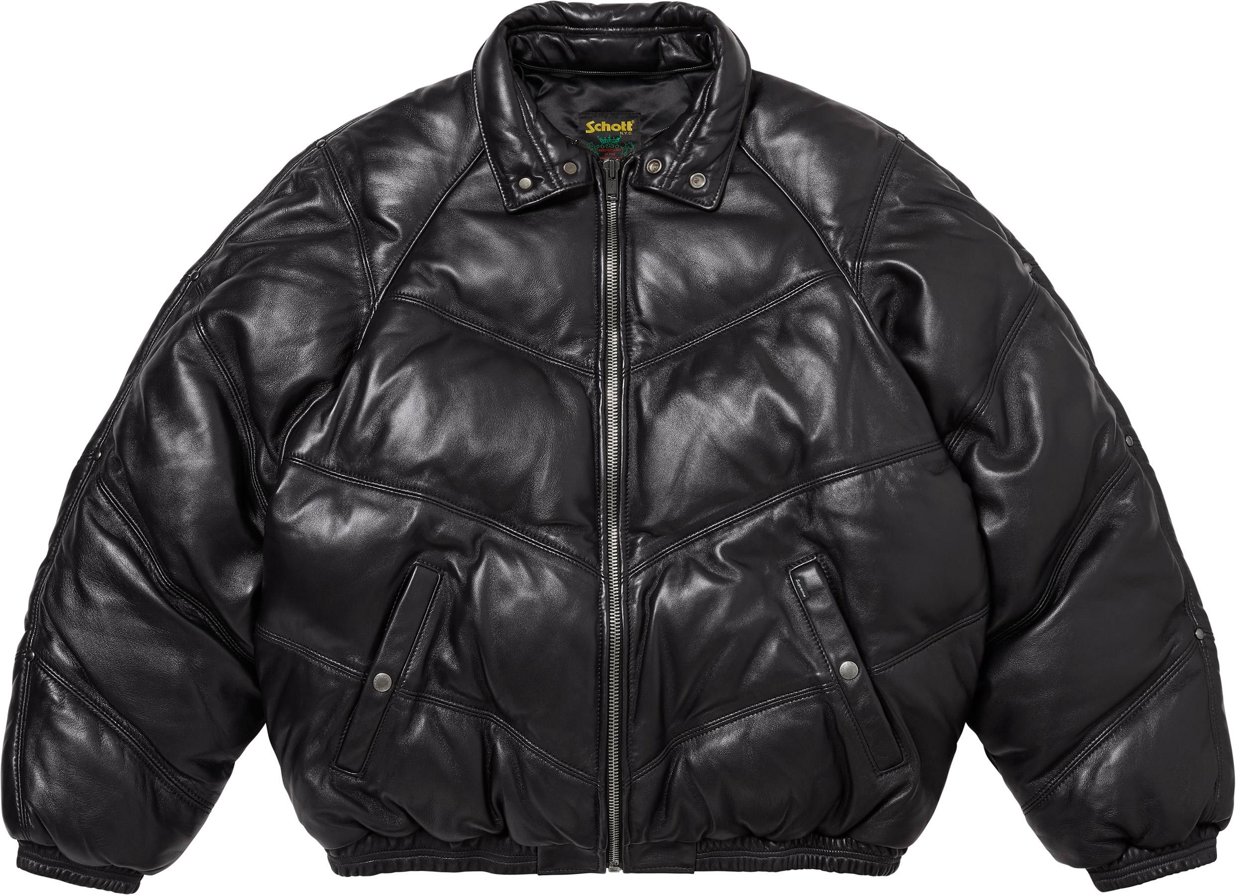 ジャケット・アウター Supreme Schott Chevron Leather Down Fall/Winter 2024 Preview – Supreme