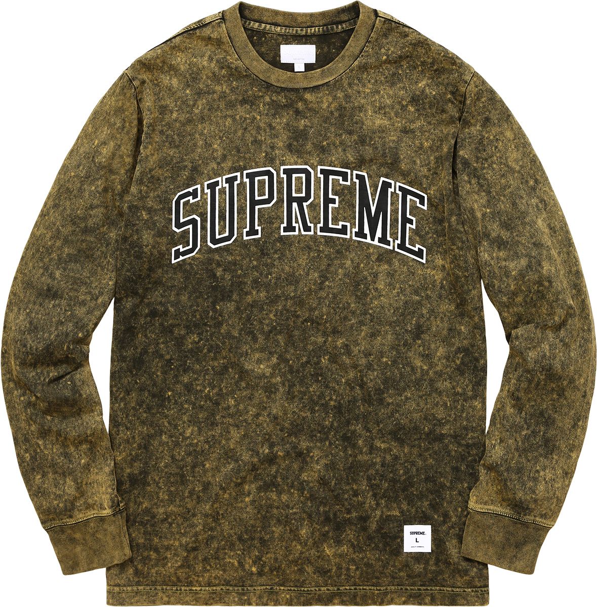 専用 Supreme ロンT Acid Wash Arc Logo 17 Supreme Acid Wash Arc Logo LS Tee Grey Men's - SS17 - US