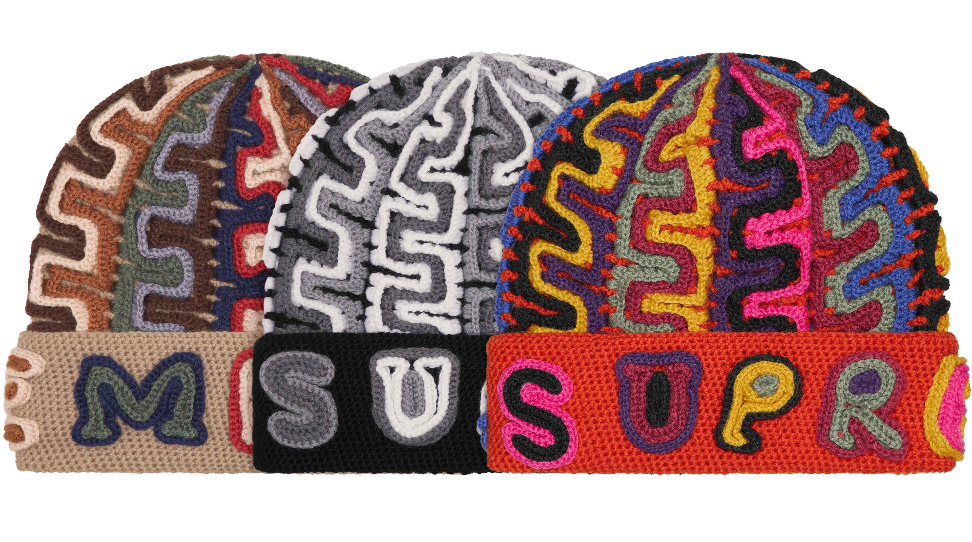 Supreme Chenille Stripe Beanie 紺色 Supreme Zig Zag Stripe Beanie (FW19) - $34