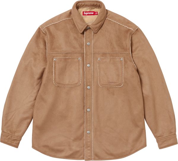 Faux Suede Snap Shirt