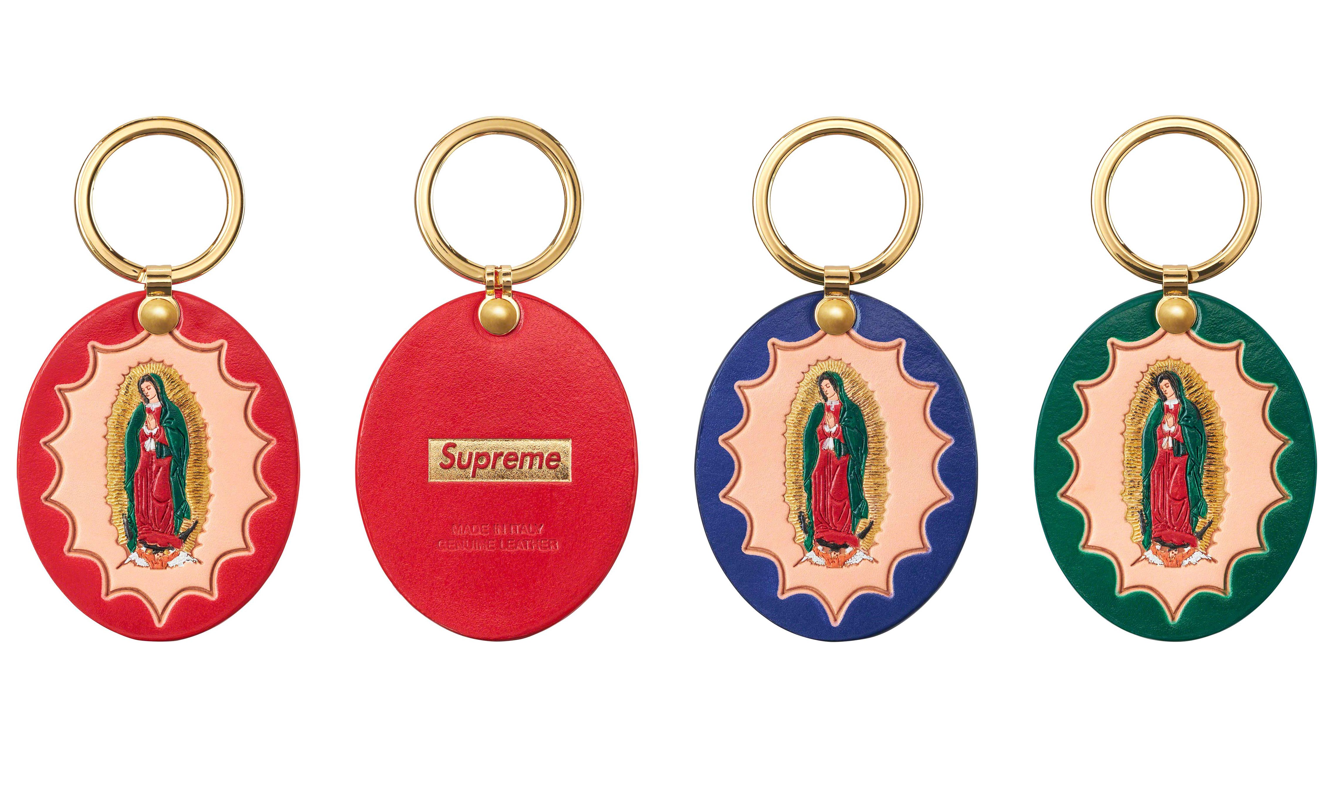 小物 Supreme Guadalupe Leather Keychain Green Supreme Guadalupe Leather Keychain Green Made In Italy | eBay