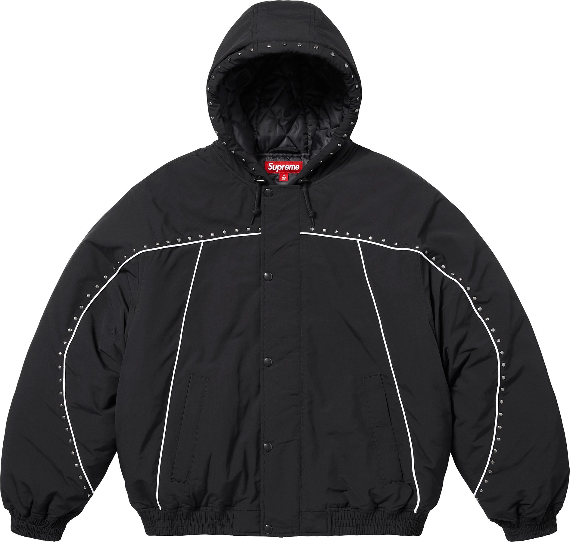 ウォームアップウェア Supreme NCAA Hooded Stadium Jacket Black Supreme Hooded Stadium Jacket (SS24) - $238