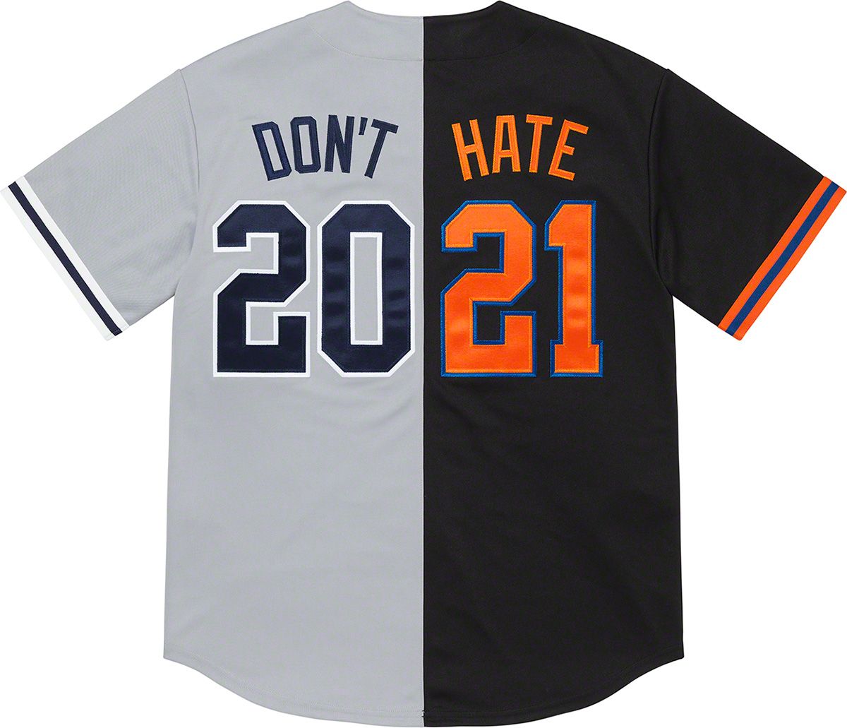 トップス supreme 21SS Don't Hate Baseball Jersey Supreme Don't Hate Baseball Jersey Black Men's - SS21 - US