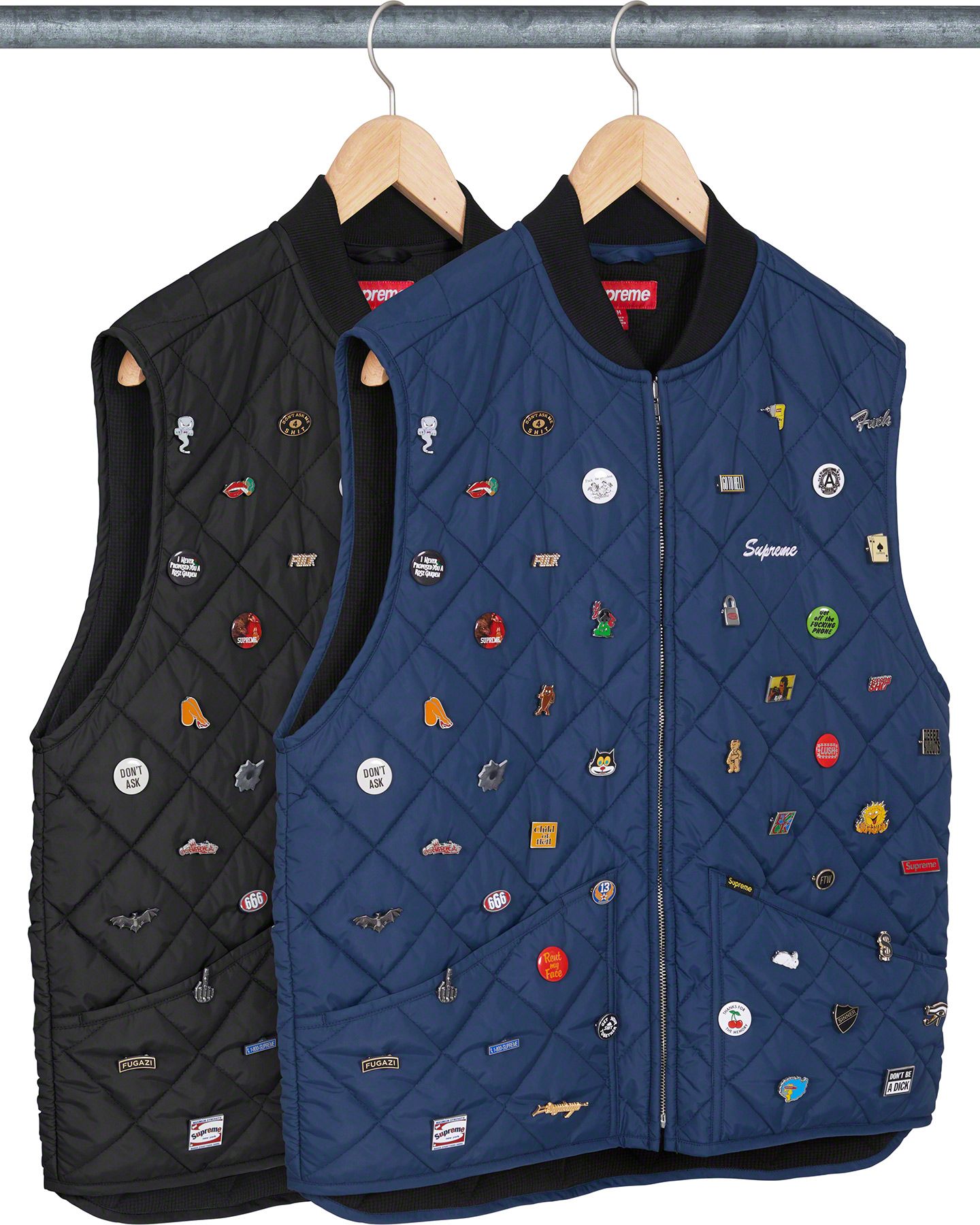AK29YU26 　Supreme Pins Quilted Vest Fall/Winter 2023 Preview – Supreme