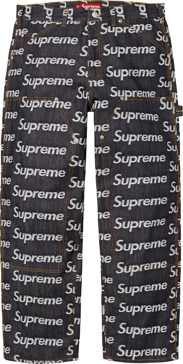 Jacquard Logos Double Knee Denim Painter Jean
