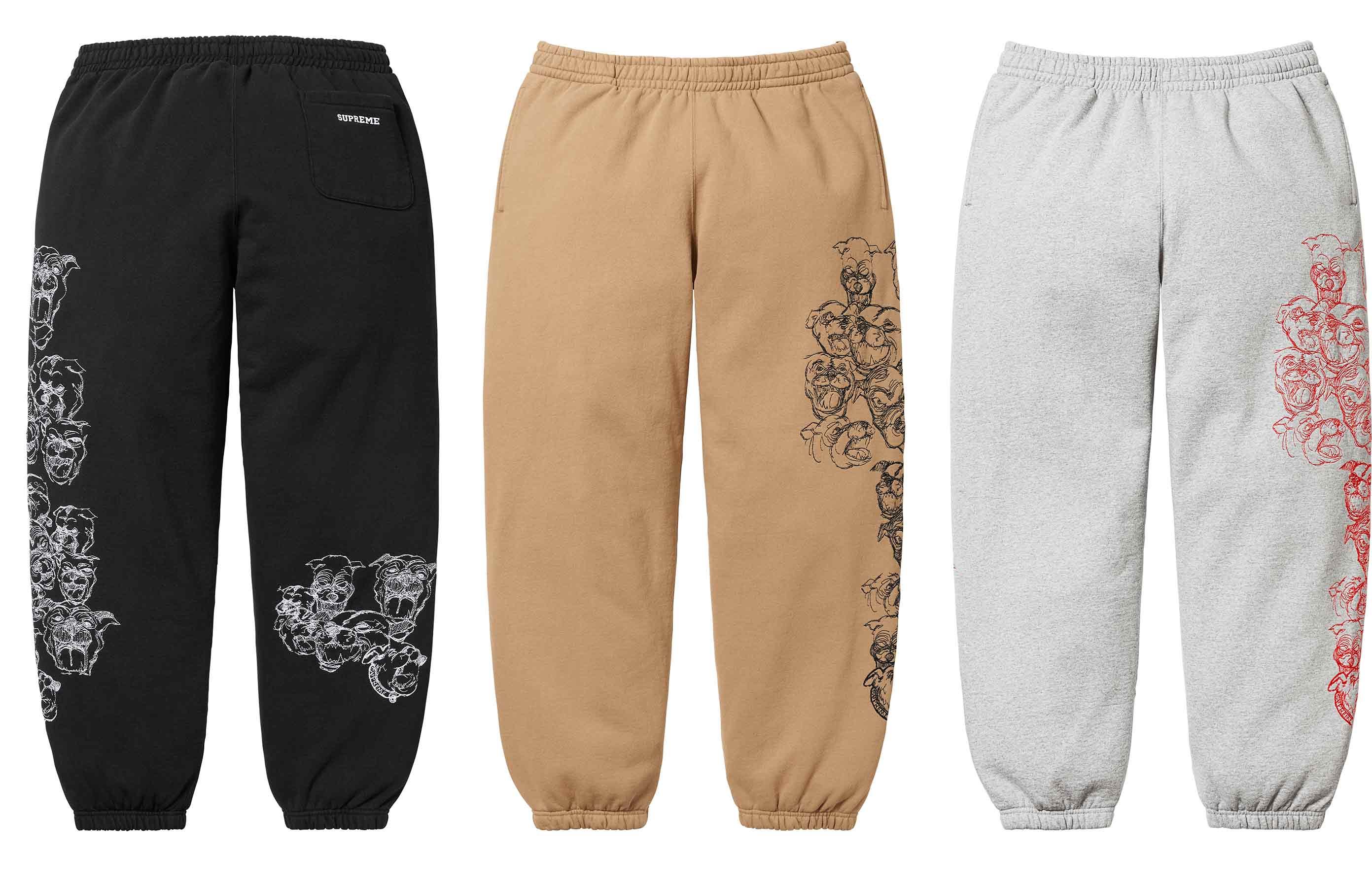 パンツ Supreme Pitbulls Embroidered Sweatpant M Supreme Pitbulls Embroidered Sweatpant Black Men's - SS25 - US