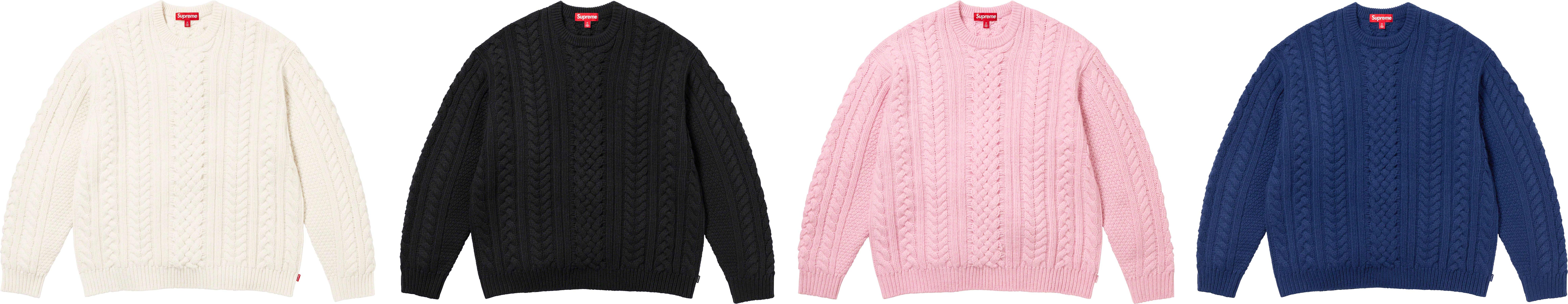 トップス Supreme Applique Cable Knit Sweater L Supreme Appliqué Cable Knit Sweater (FW23) - $198