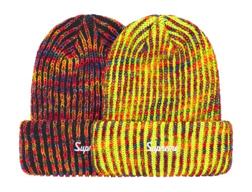 Yellow Stussy Beanie Supreme Rainbow Loose Gauge Beanie 