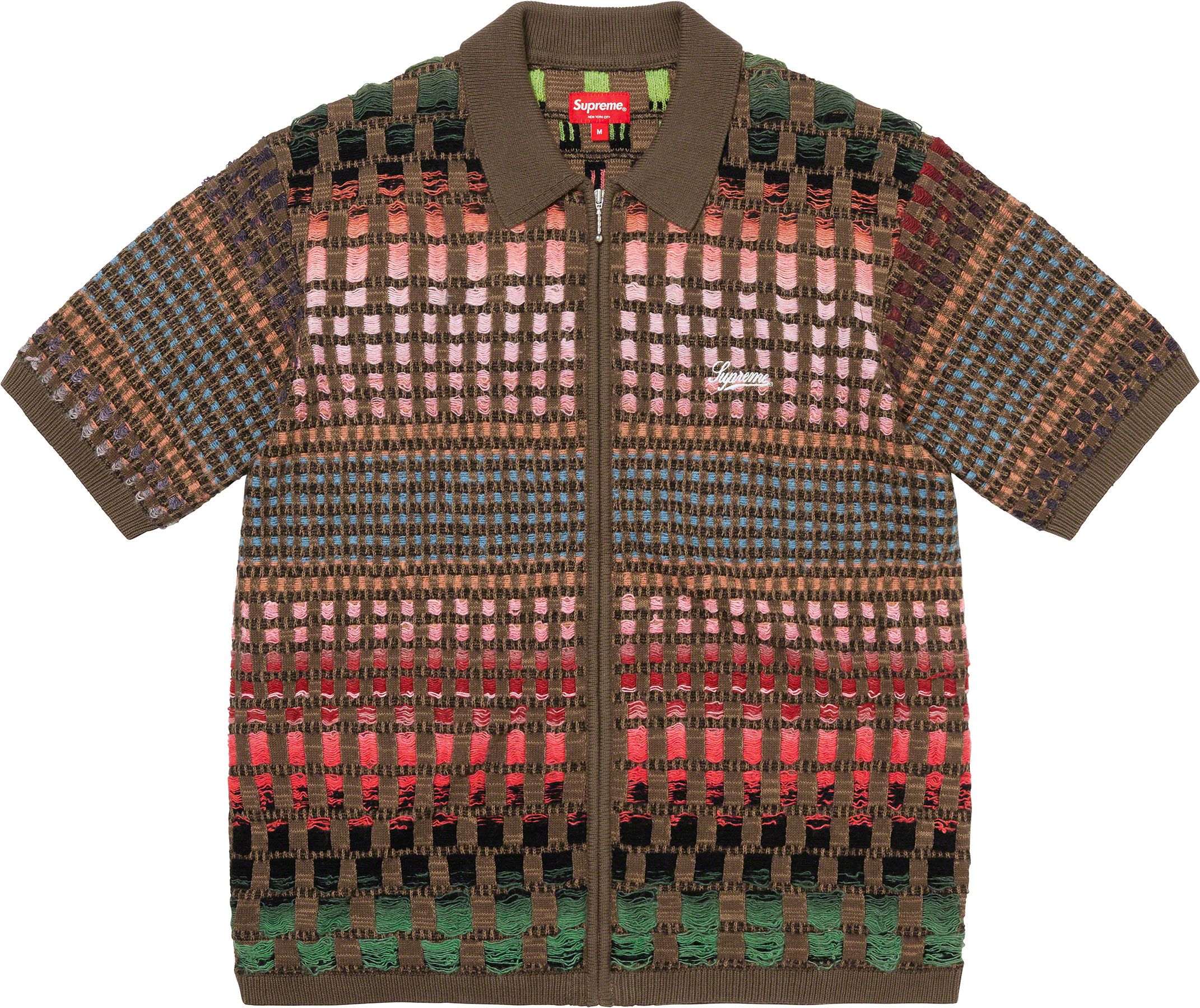 Supreme Gradient Grid Zip Up Polo Lサイズ Gradient Grid Zip Up Polo | Supreme 23ss