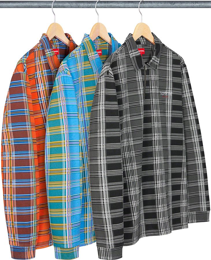 トップス Supreme Plaid Zip Up L/S Polo Plaid Zip Up L/S Polo | Supreme 20fw