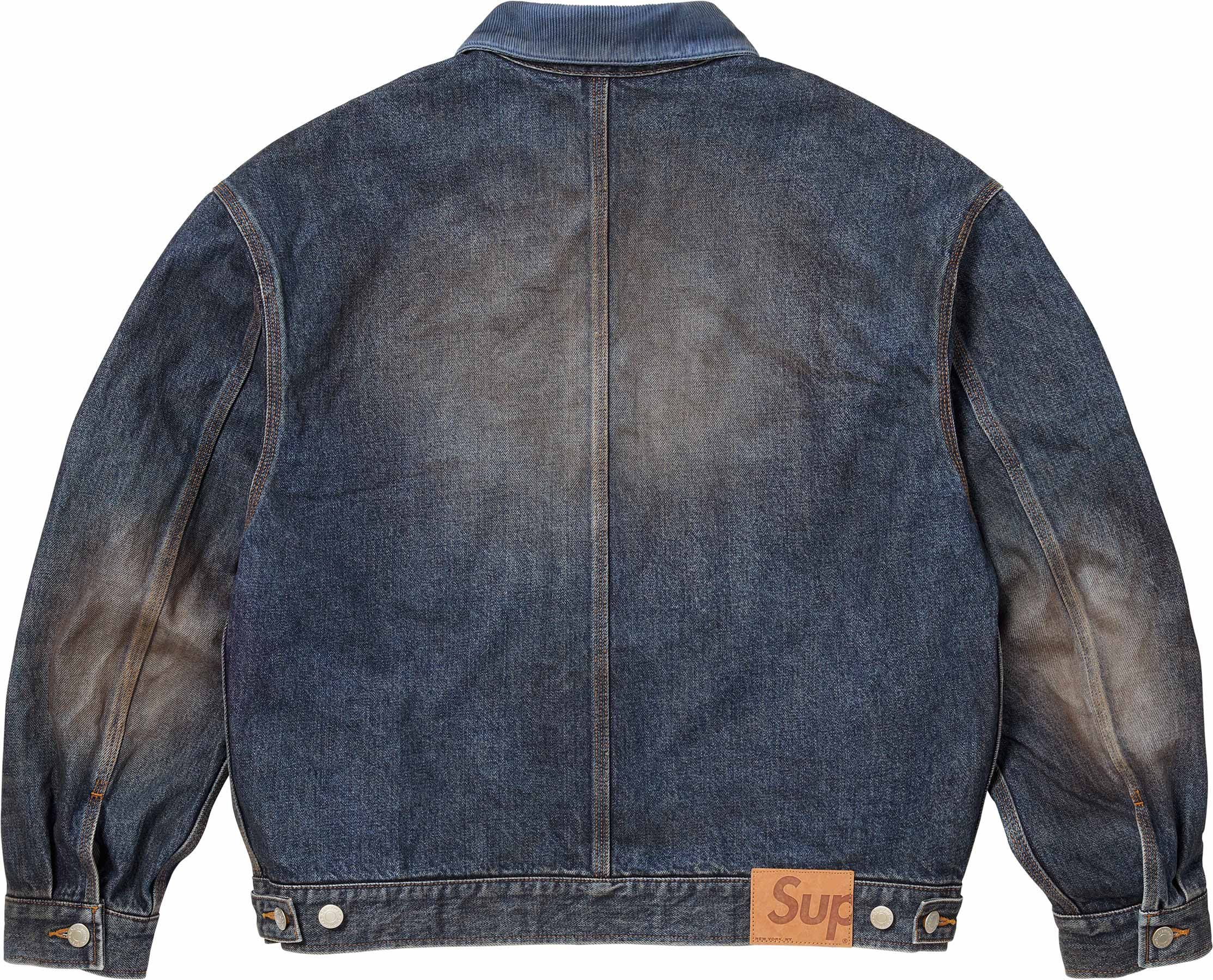 【L】supreme Distressed Selvedge Trucker Supreme Distressed Selvedge Trucker Jacket Washed Indigo