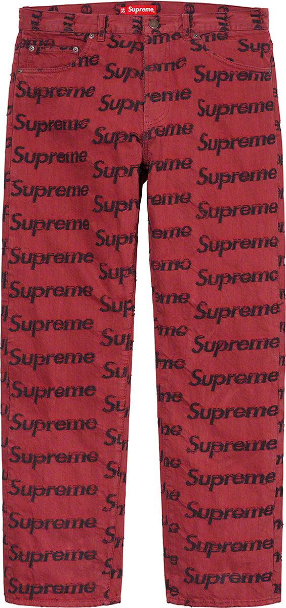 パンツ Supreme Frayed Logos Regular Jean Supreme Frayed Logos Regular Jean Blue Men's - SS21 - US