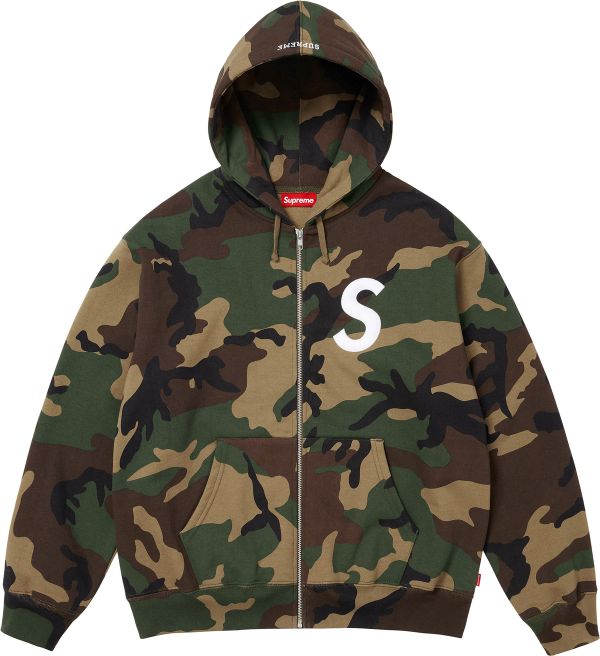 S Logo Zip Up Hooded Sweatshirt