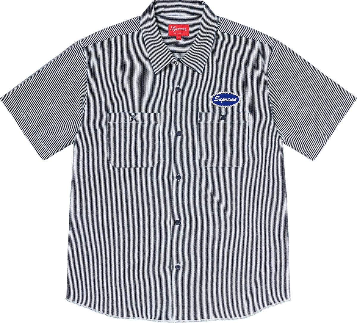 トップス supreme reflective stripe s/s work shirt Supreme Reflective Stripe S S Work Shirt (SS25) - $148