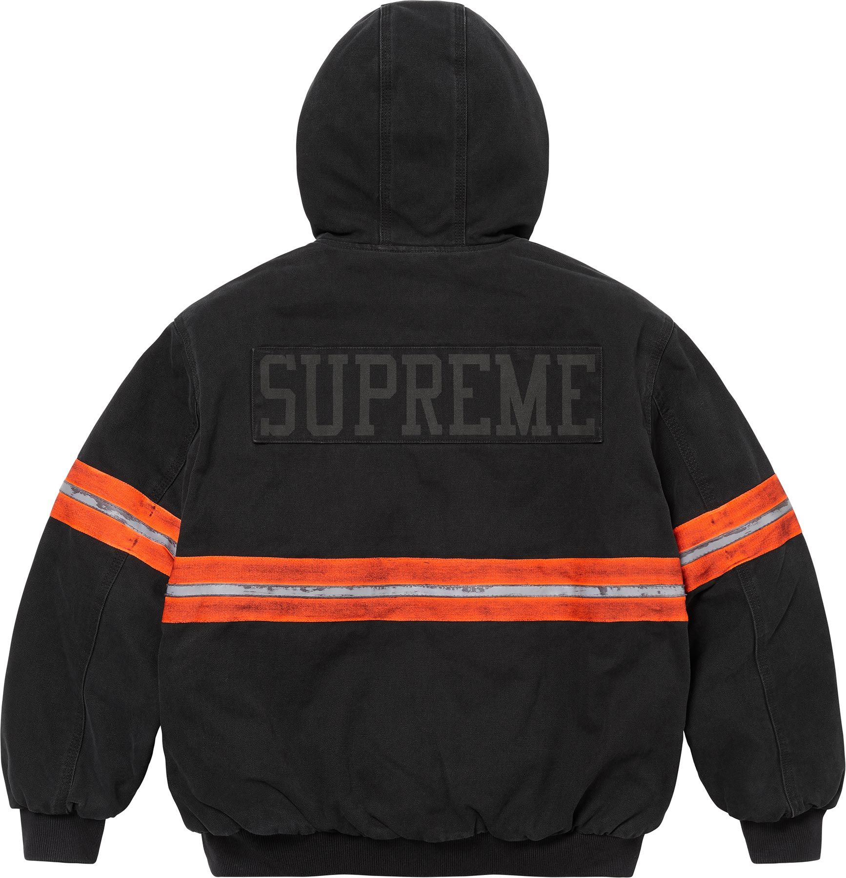 Reflective Stripe Hooded Work Jacket Ｌ Supreme Reflective Stripe Hooded Work Jacket Black Men's
