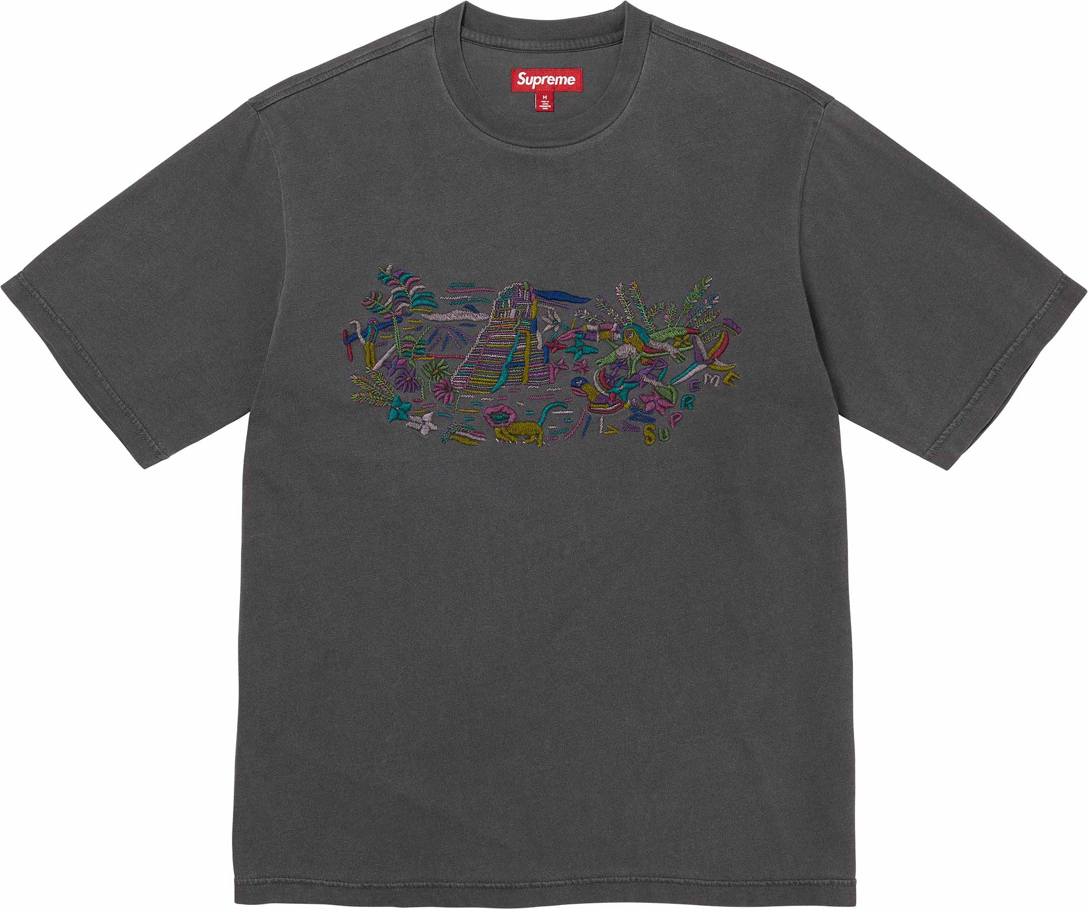 Supreme STENCIL Embroidered Tシャツ 厚手 ブラック Spring/Summer 2024 Preview – Supreme