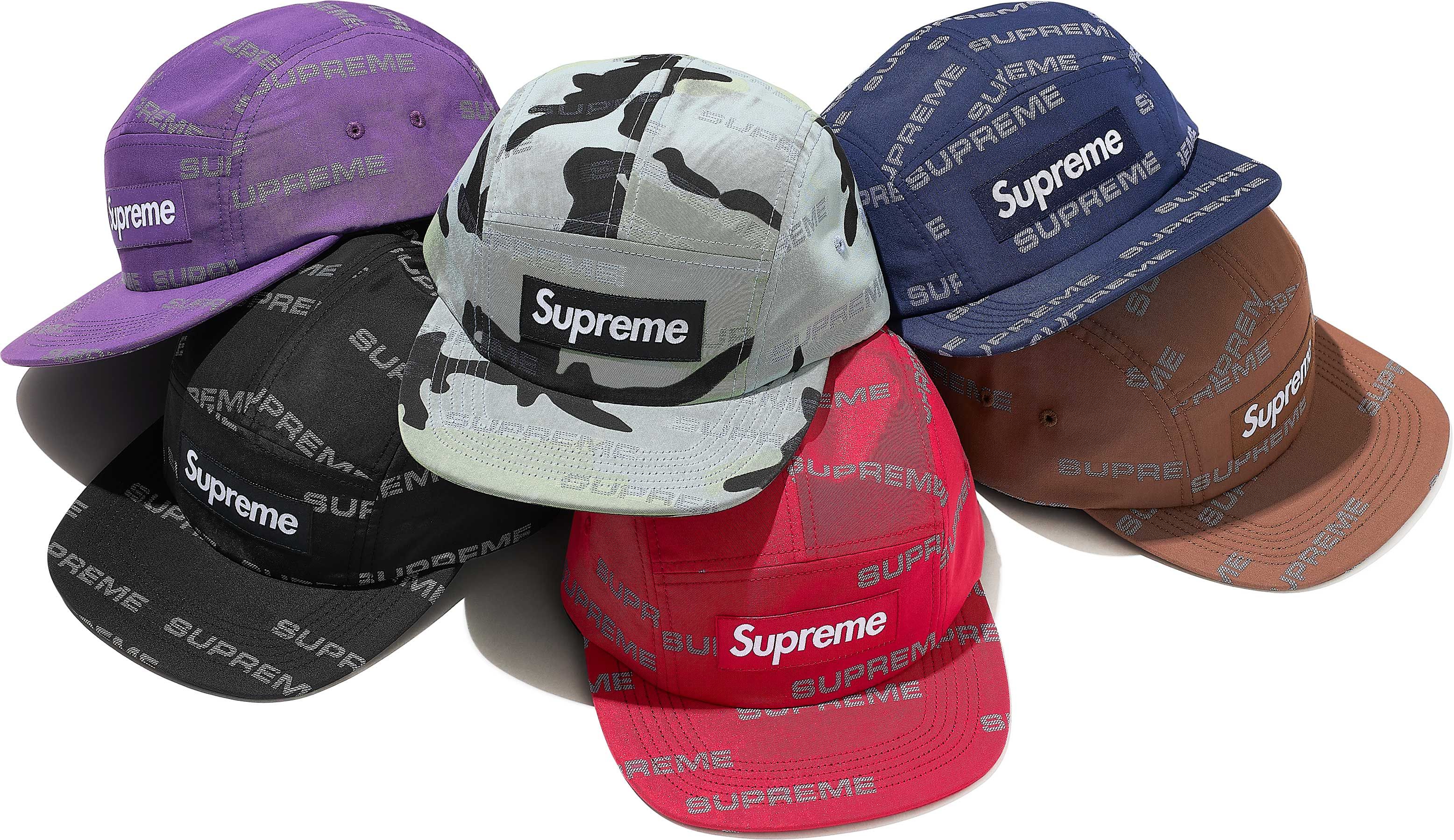 帽子 Supreme Flocked Denim Camp Cap Blue Supreme Flocked Denim Camp Cap (FW24) - $54