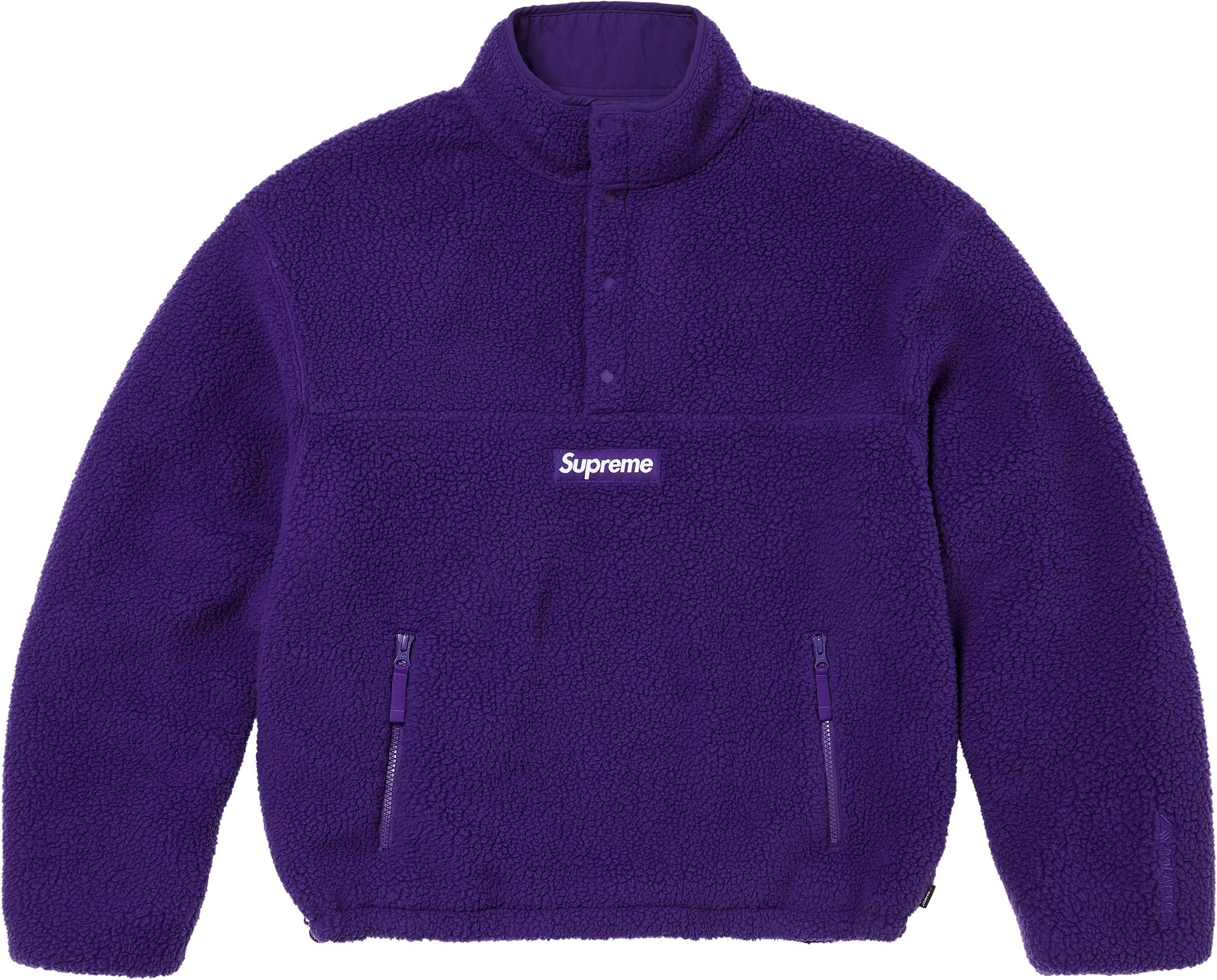Supreme Polartec Shearling Reversible 黒 Supreme Polartec Shearling Reversible Pullover Black Fleece