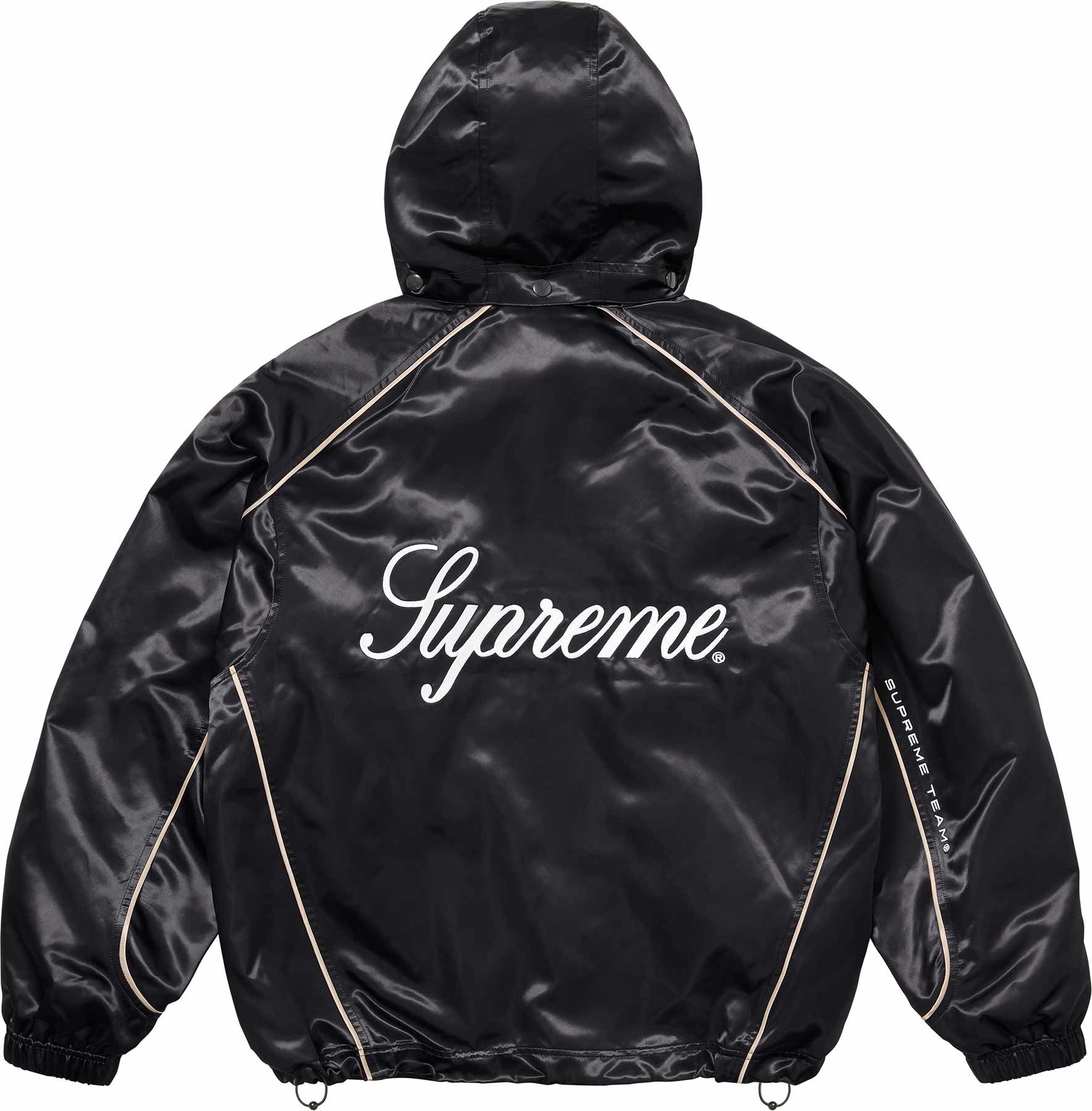 ジャケット・アウター Supreme Satin Hooded Track Jacket Black Supreme Satin Hooded Track Jacket (SS24) - $198