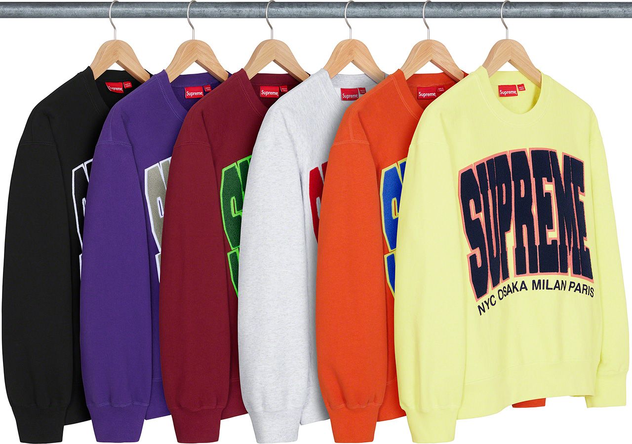 トップス SUPREME Cities Arc Crewneck Buy Supreme Cities Arc Crewneck 'Burnt Orange' - FW21SW25