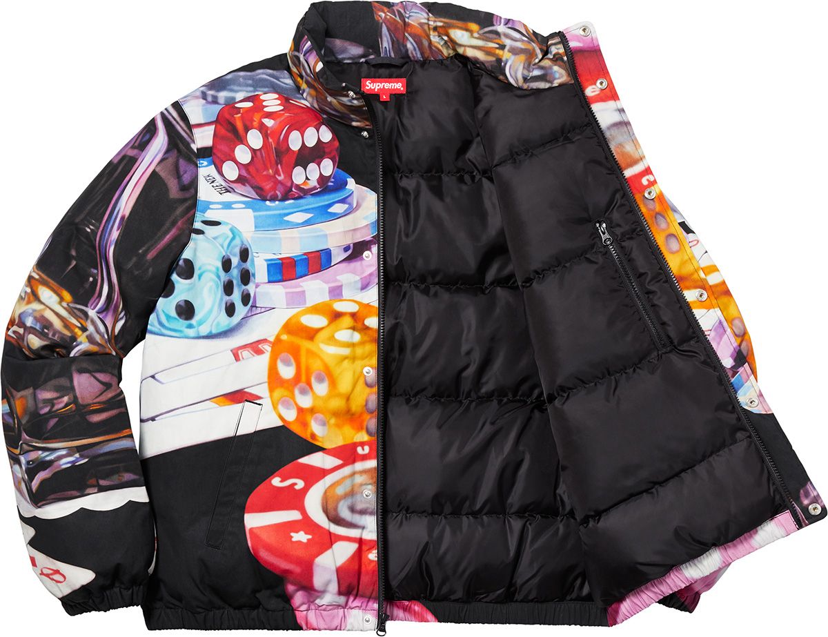 Supreme ダウンジャケット XL カジノデザイン 新品 18AW SUPREME CASINO DOWN JACKET (BLACK) XL シュプリーム