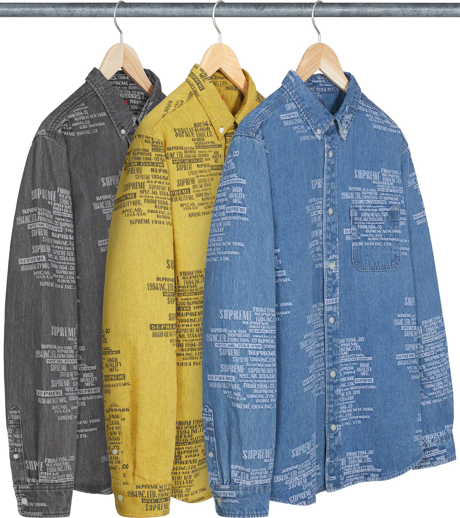 ジャケット・アウター Supreme Multi Type Jacquard Denim Shirt Supreme Multi Type Jacquard Denim Shirt (FW22) - $148