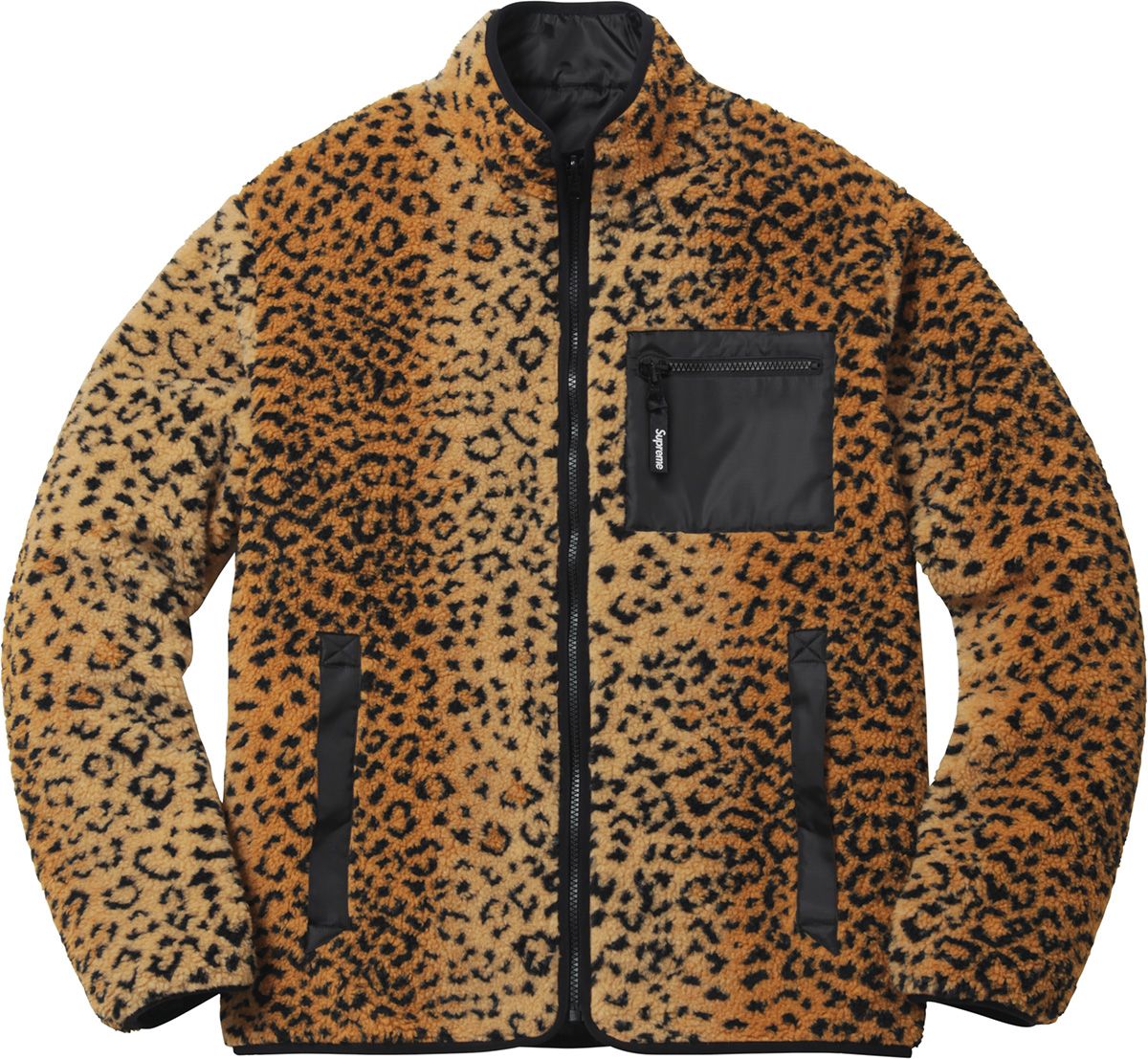 希少 17aw supreme leopard fleece Supreme Leopard Fleece Reversible Jacket (FW17) - $198