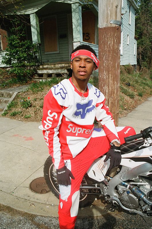 大輝18ss supreme/Fox Racing Moto Supreme Fox Racing Moto Jersey Top Black Men's - SS18 - US