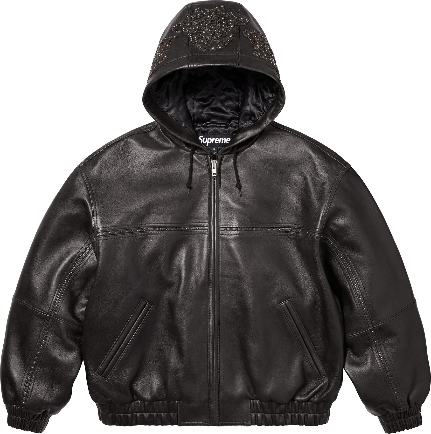 ジャケット・アウター Supreme Studded Quilted Leather Jacket M Supreme Studded Quilted Leather Jacket Black Men's - FW22 - US