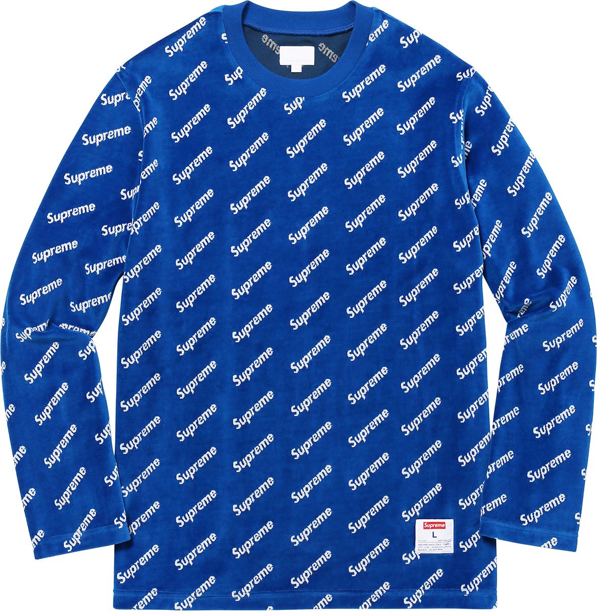 トップス L Supreme Velour Diagonal Logo L/S Top Fall/Winter 2017 Preview – Supreme
