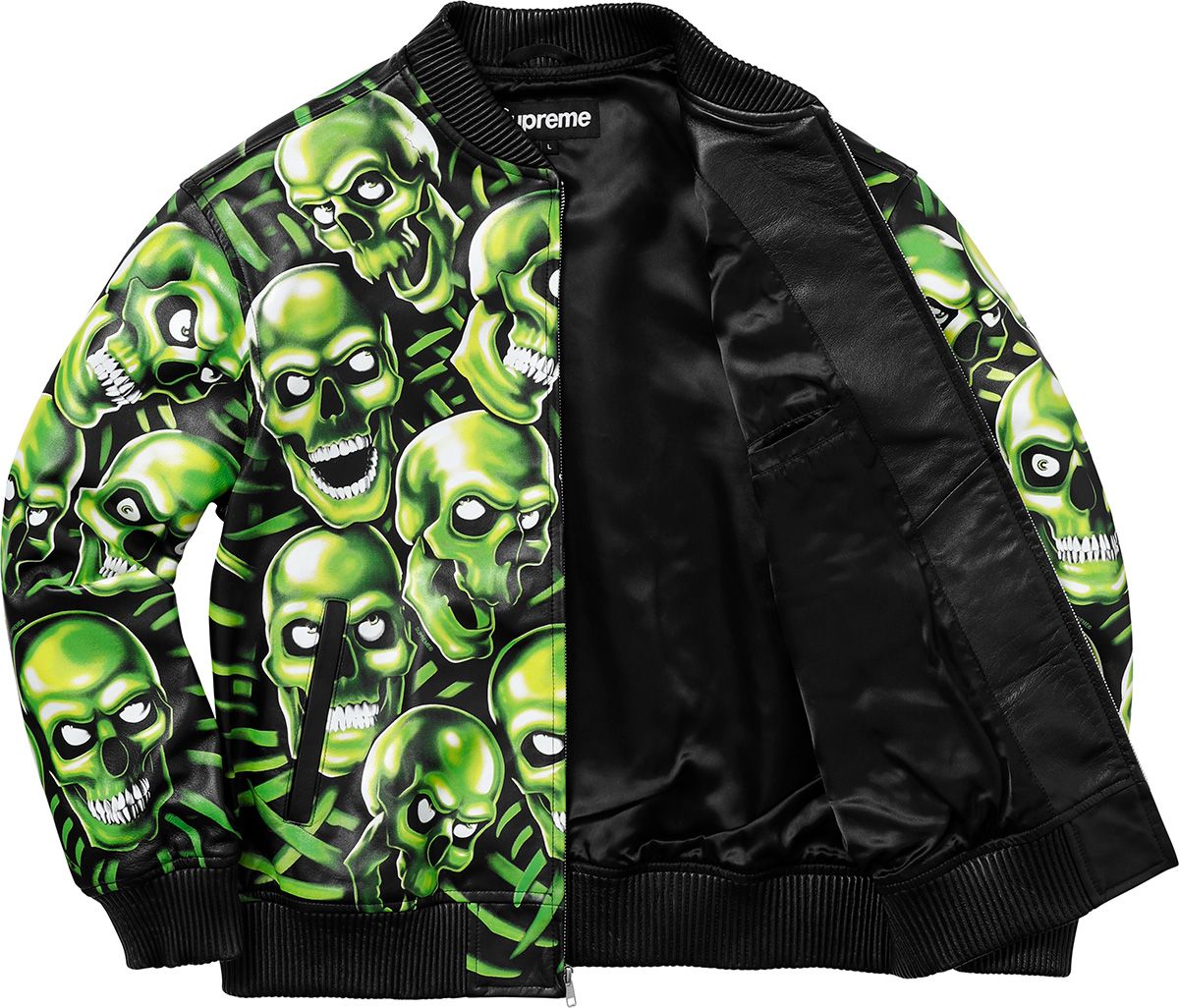 ジャケット・アウター Supreme Skull Pile Leather Bomber Jacket Spring/Summer 2018 Preview – Supreme