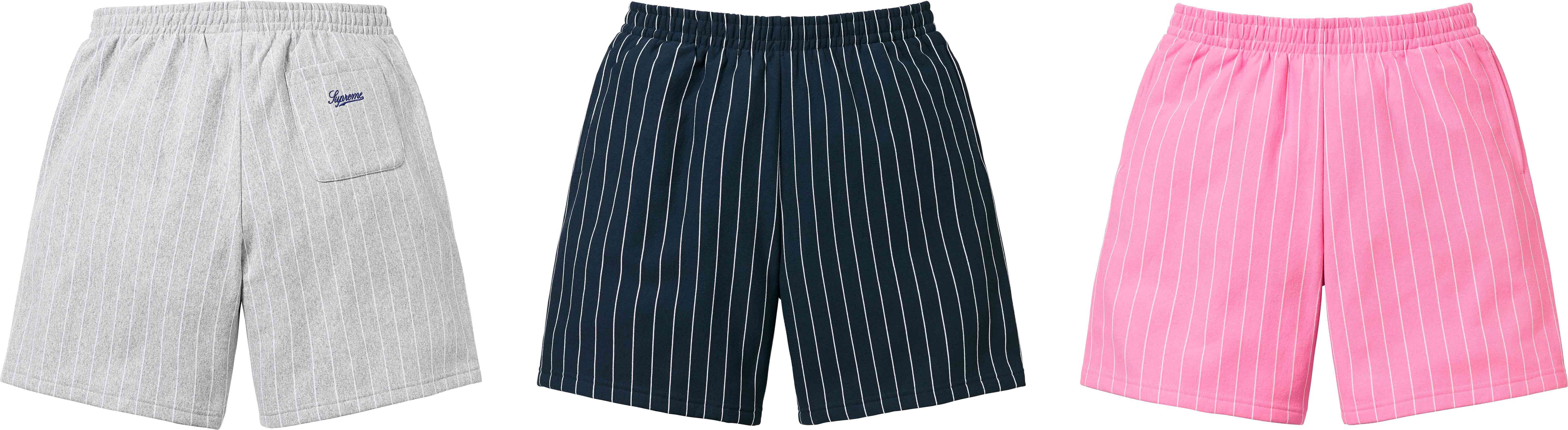 M Supreme Pinstripe Sweatshort ショーツ グレー Spring/Summer 2024 Preview – Supreme