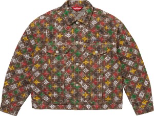 Overprint Jacquard Denim Trucker Jacket