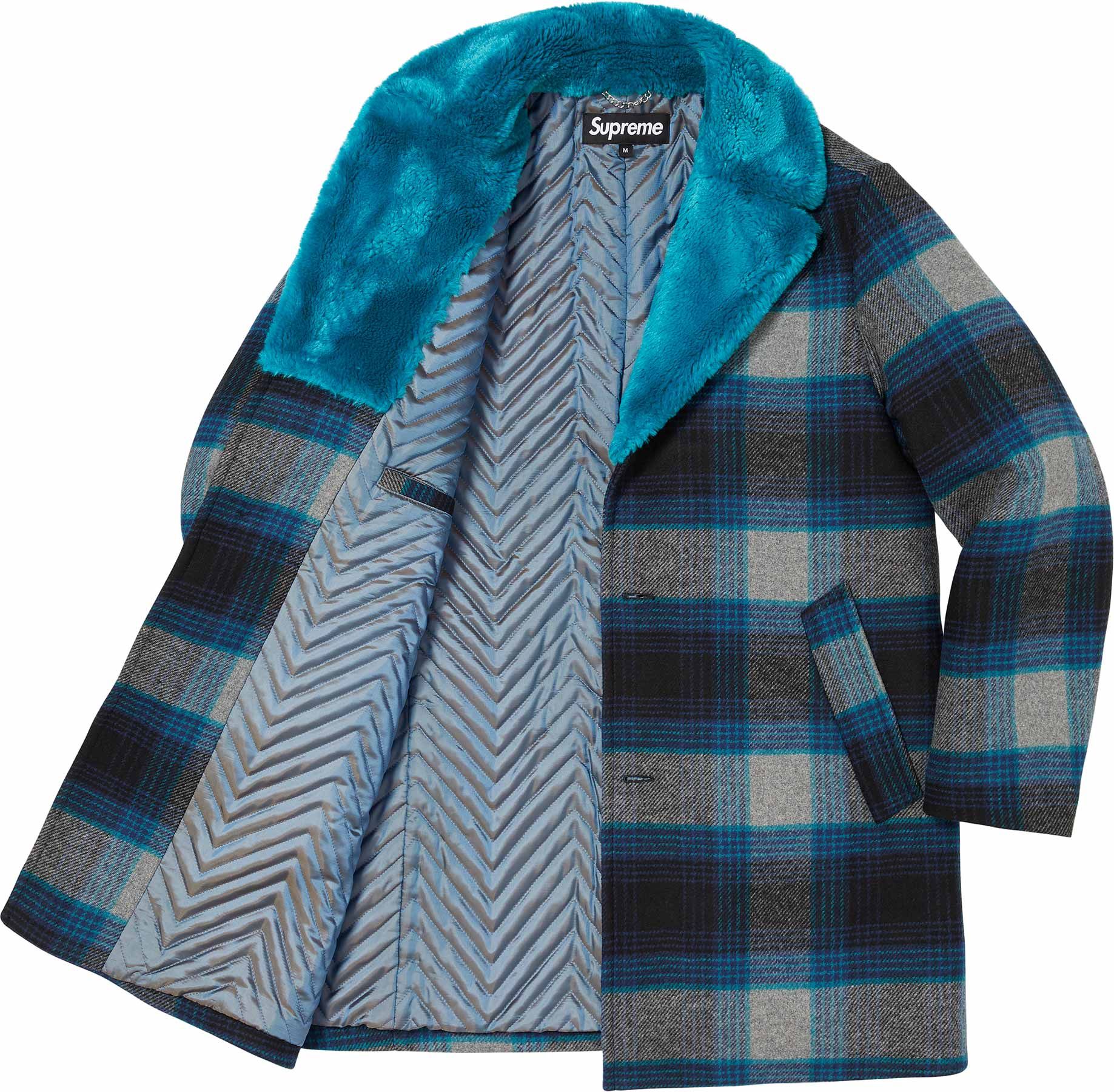 Supreme Fur Collar Car Coat Green Supreme Collar Fur Cort コート