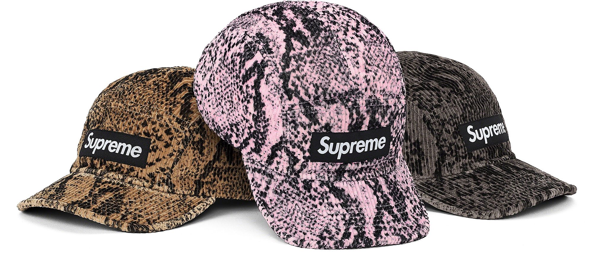 帽子 Supreme Snakeskin Corduroy Camp Cap Fall/Winter 2020 Preview – Supreme