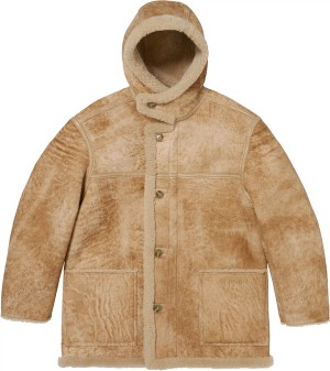 Schott Hooded Shearling Coat