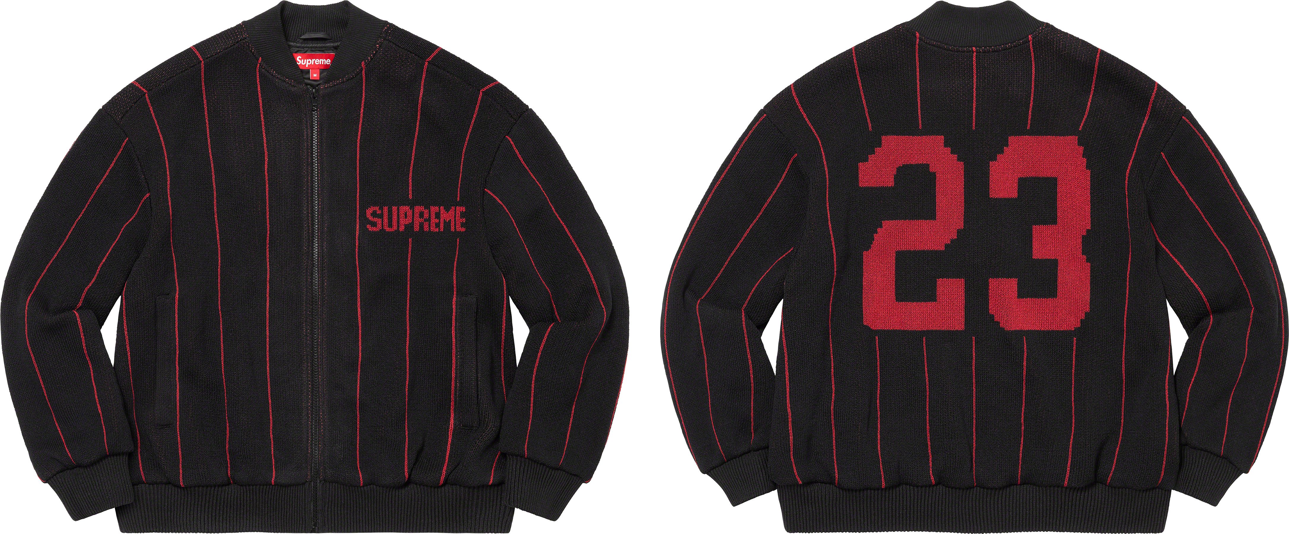 ジャケット・アウター Supreme Pinstripe Varsity Zip Up Sweater Spring/Summer 2023 Preview – Supreme