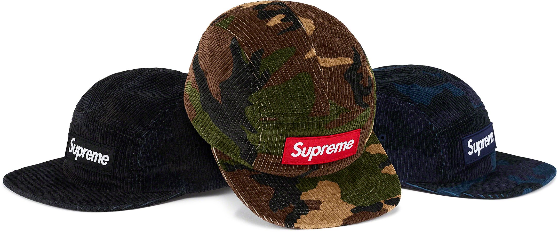 Supreme Camo Corduroy Camp Cap ブラック 19aw Fall/Winter 2019 Preview – Supreme